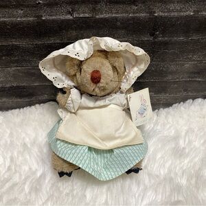 🆕 VINTAGE EDEN MOUSE MAID WHITE BONNET BEATRIX POTTER STUFFED ANIMAL PLUSH TOY